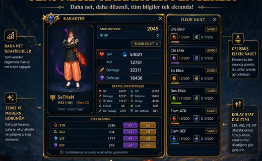 Yeni Nesil Karakter Penceresi